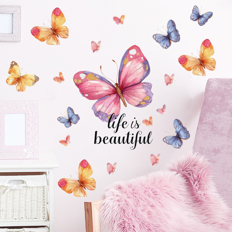 Autocolant de perete cu fluture - PVC autoadeziv, 1 bucată, pentru living, dormitor, birou, hol, cameră a copiilor | Stil modern minimalist