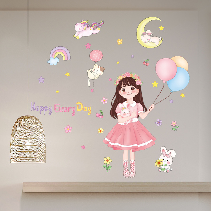 Sticker de perete – model plante și flori; PVC material; 1 bucată; potrivit pentru living și dormitor; rezistent la umezeală, murdărie și mucegai