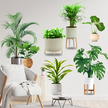 Sticker de perete - model vegetal, autoadeziv, impermeabil, PVC material, decor pentru living