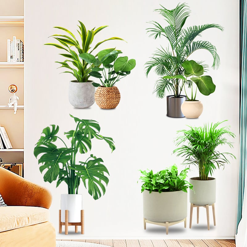 Sticker de perete - model vegetal, autoadeziv, impermeabil, PVC material, decor pentru living