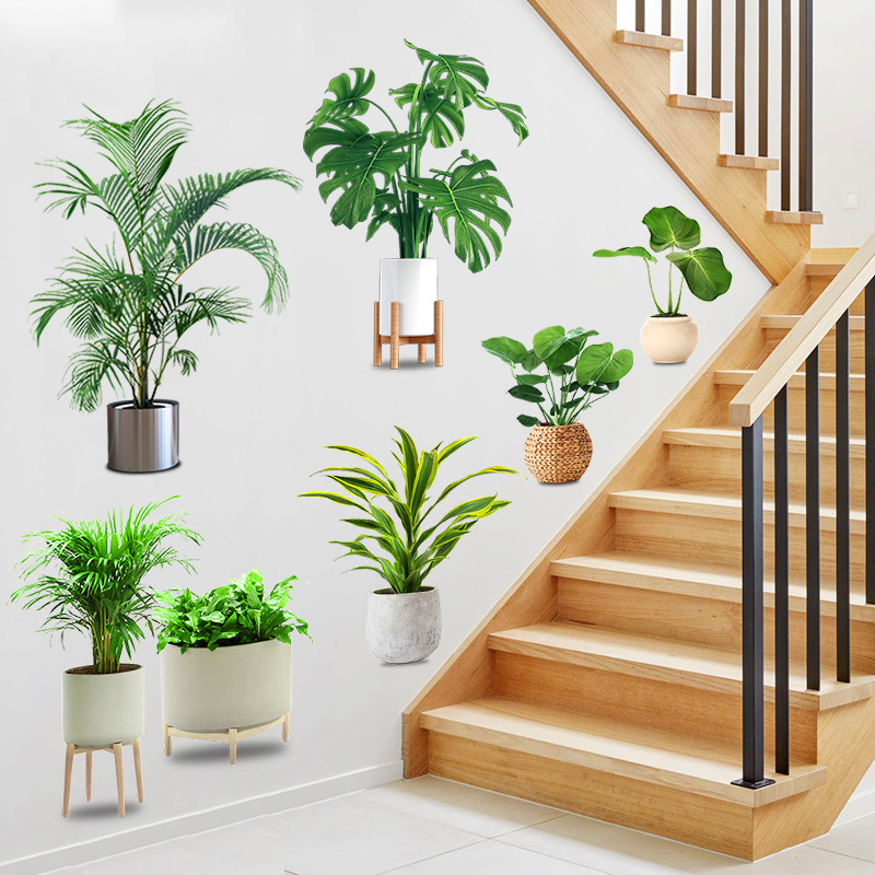 Sticker de perete - model vegetal, autoadeziv, impermeabil, PVC material, decor pentru living