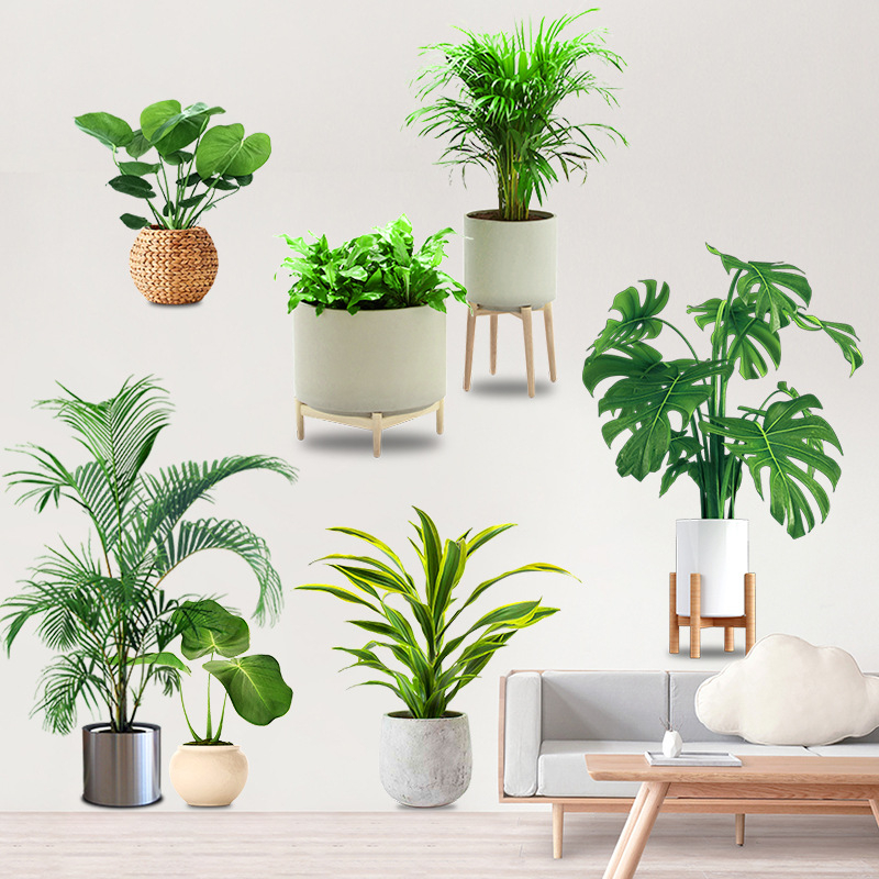 Sticker de perete - model vegetal, autoadeziv, impermeabil, PVC material, decor pentru living