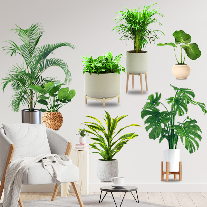 Sticker de perete - model vegetal, autoadeziv, impermeabil, PVC material, decor pentru living