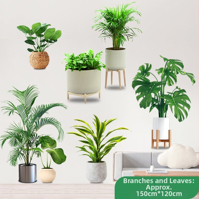 Sticker de perete - model vegetal, autoadeziv, impermeabil, PVC material, decor pentru living