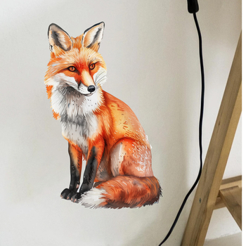 Autocolant decorativ pentru perete cu vulpe – PVC, autoadeziv, animale amuzante, pentru sufragerie și dormitor
