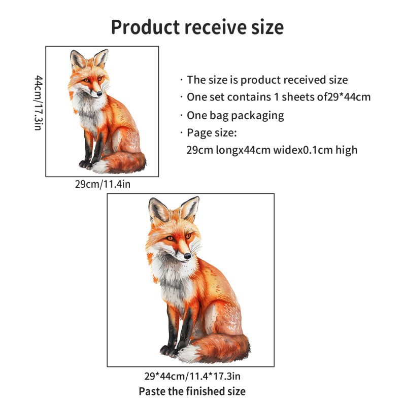 Autocolant decorativ pentru perete cu vulpe – PVC, autoadeziv, animale amuzante, pentru sufragerie și dormitor