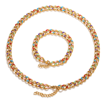 Colier din oțel inoxidabil, lanț cu cruce, design geometric, unisex, electroplatat, 35 g