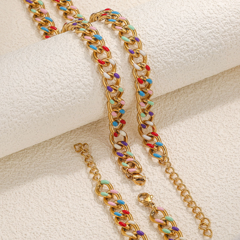 Colier din oțel inoxidabil, lanț cu cruce, design geometric, unisex, electroplatat, 35 g