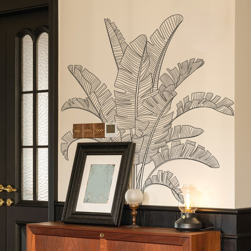 Stickere de perete – plantă tropicală de bananier, PVC, set de 2 bucăți, graffiti pe perete, brand Card dream