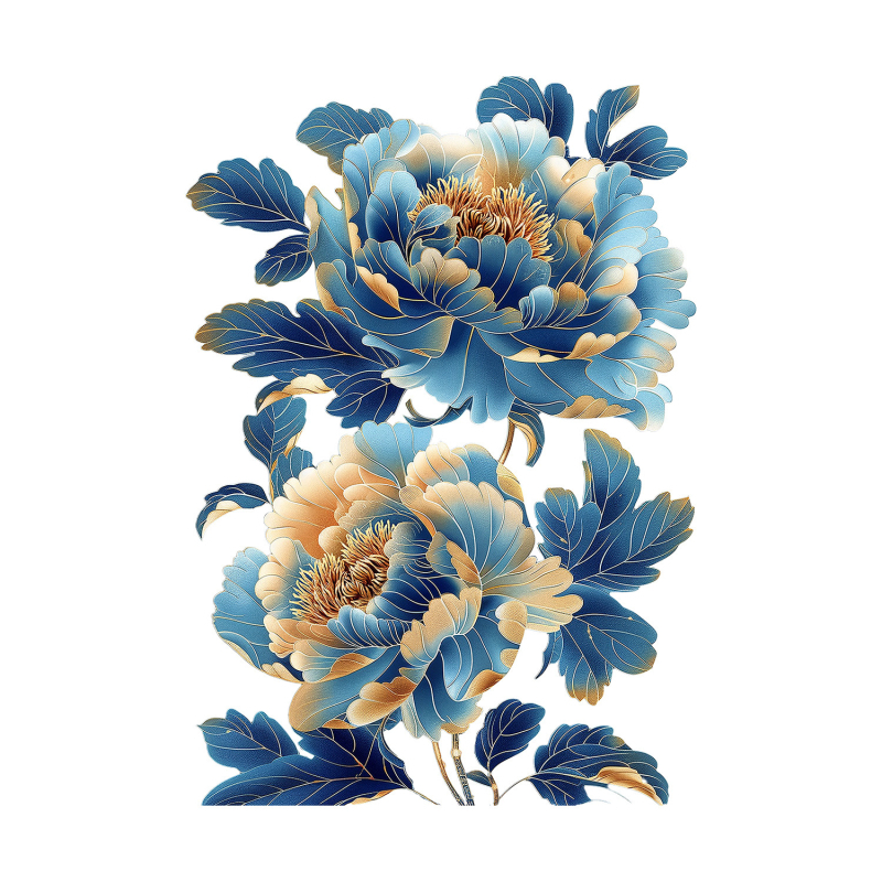 Set de autocolante decorative pentru perete cu motiv floral, PVC, 2 bucăți, potrivit pentru living, dormitor, birou, hol, stil modern minimalist