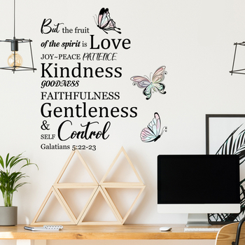 Стикер за стена с пеперуда и проста английска фраза, PVC, самозалепващ, модерен минималистичен стил, 1 брой, за всекидневна, спалня и ресторант