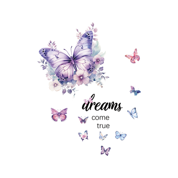 Самозалепващ стенен стикер с пеперуда - PVC, карикатурен анимационен мотив, плосък стил, 1 брой за дневна, спалня и антре