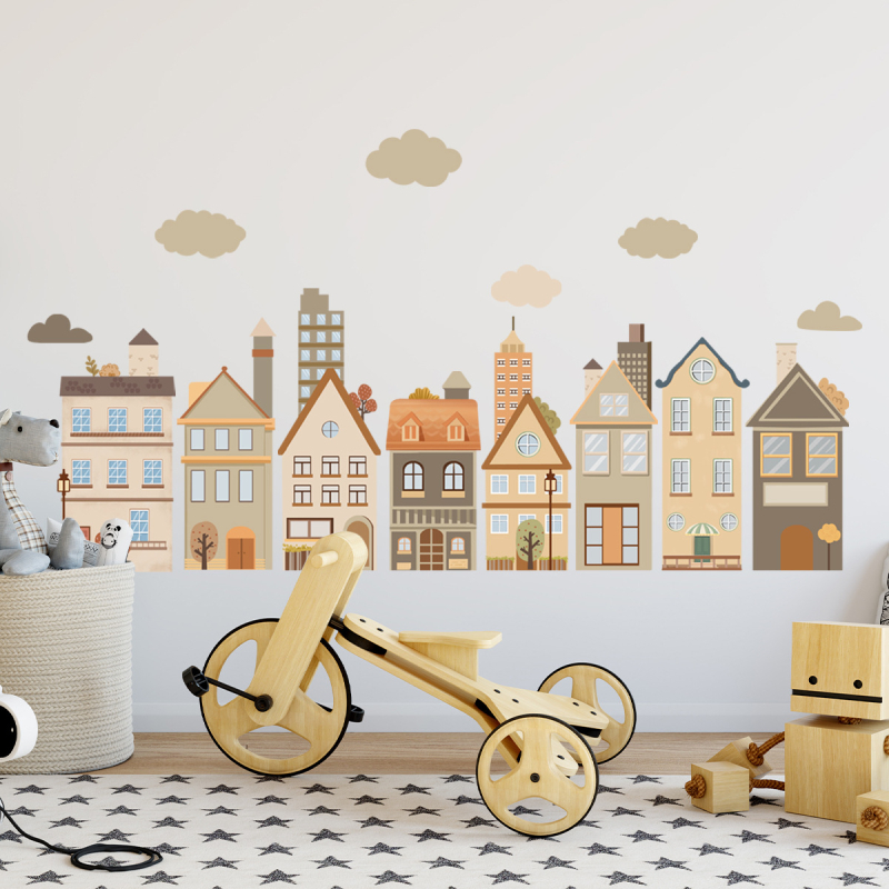 Стенен стикер с флорални мотиви, PVC, 1 бр., самозалепващ, графити стил, за хол, спалня и кабинет