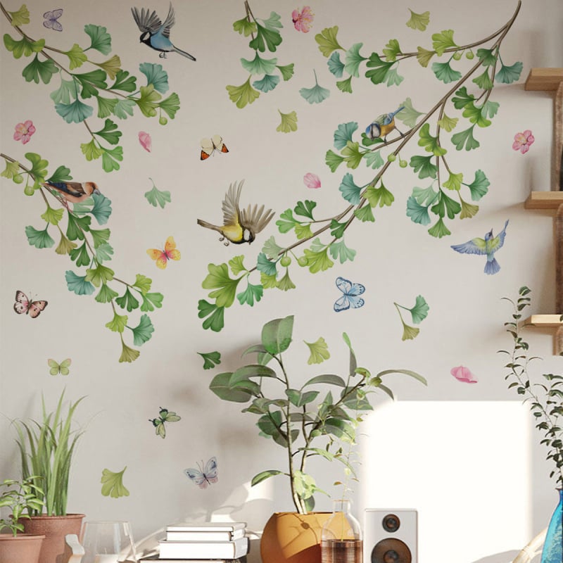 Стенни стикери - Модерен минимализъм, PVC, Растения и цветя, 2 броя, Графити стенни стикери