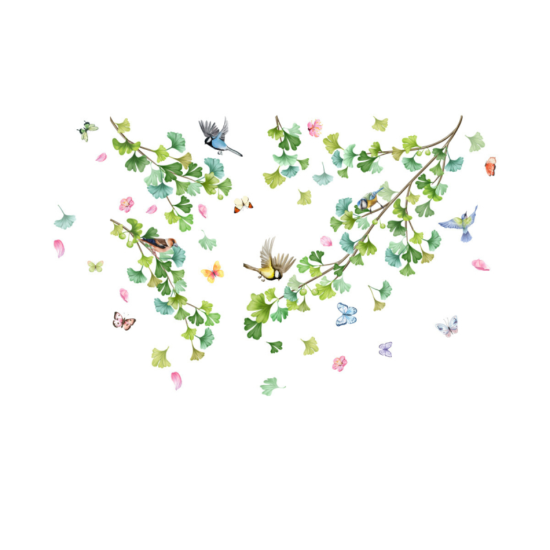 Стенни стикери - Модерен минимализъм, PVC, Растения и цветя, 2 броя, Графити стенни стикери