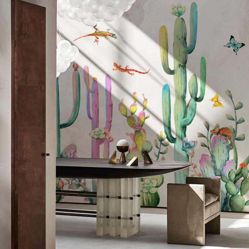 Стикер за стена Карикатурни мотиви растения (PVC материал; повече от 5 части; графити стенни стикери; стил: карикатурен, плосък)