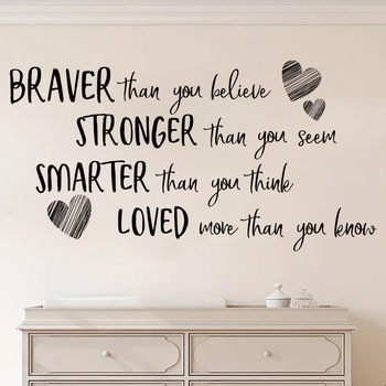 Самозалепващ стенен стикер с английска фраза — PVC, едно парче, за дневна, спалня и антре, стил карикатура, плосък декоративен стенен стикер