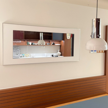 Френски стил от средата на века — огледало за стена, рамково, дървена рамка, абстрактна декоративна картина за ресторант