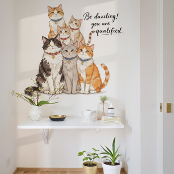 Стенен стикер (PVC; водоустойчив и декоративен; карикатурни животни; 1 бр.; за дневна, спалня и баня)