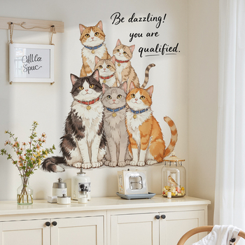 Стенен стикер (PVC; водоустойчив и декоративен; карикатурни животни; 1 бр.; за дневна, спалня и баня)