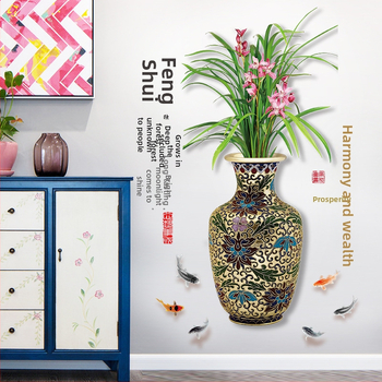 Самозалепващ стенен стикер - Ретро китайски стил, фон за хол и антре, PVC материал, модел 20994066532, 1 бр., водоустойчив