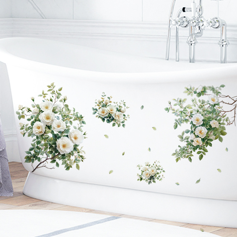 PVC стенен стикер: растения и цветя, водоустойчив, сваляем, 1 парче, за дневна, спалня и кабинет