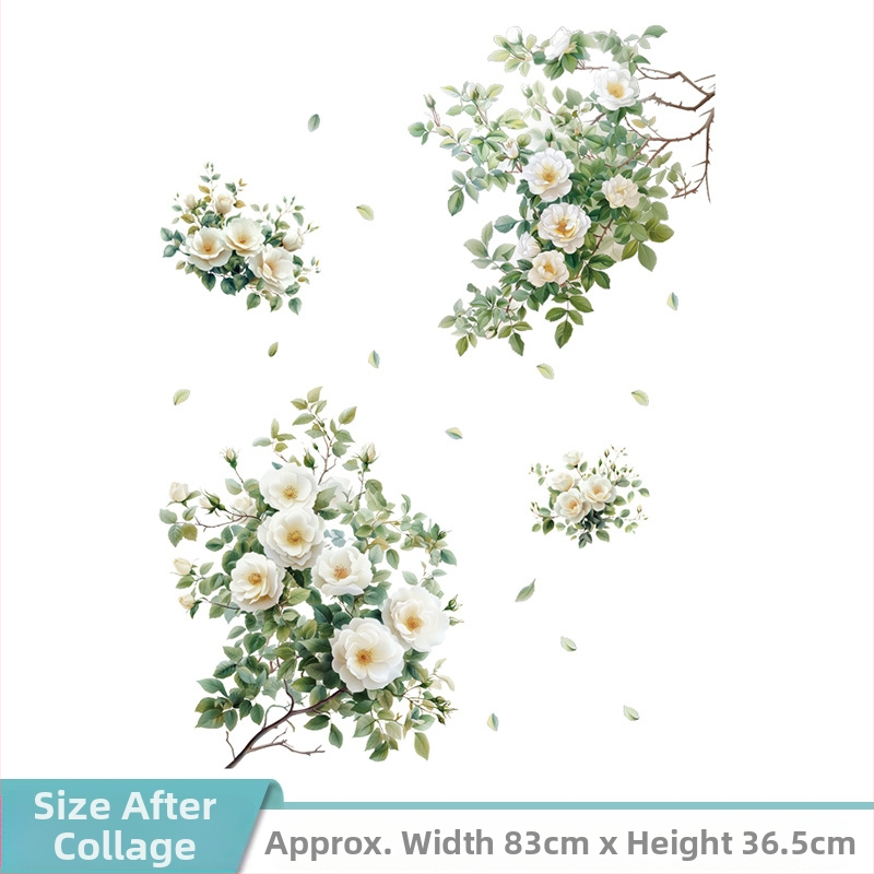 PVC стенен стикер: растения и цветя, водоустойчив, сваляем, 1 парче, за дневна, спалня и кабинет