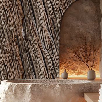 Тапет за стени, дървесен модел с възли, PVC материал, самозалепващ, марка Bvl, стил лайт лукс