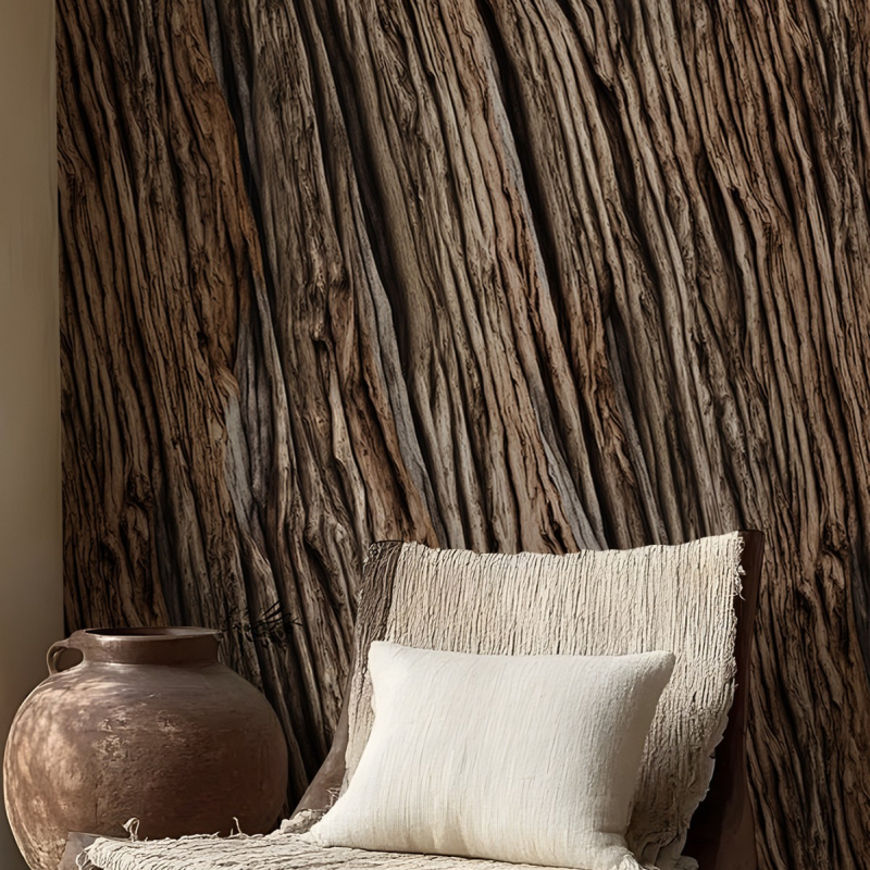 Тапет за стени, дървесен модел с възли, PVC материал, самозалепващ, марка Bvl, стил лайт лукс