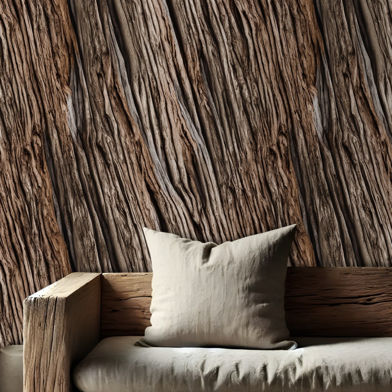 Тапет за стени, дървесен модел с възли, PVC материал, самозалепващ, марка Bvl, стил лайт лукс