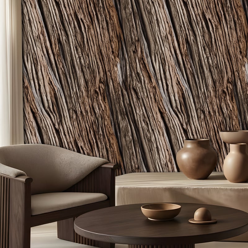 Тапет за стени, дървесен модел с възли, PVC материал, самозалепващ, марка Bvl, стил лайт лукс