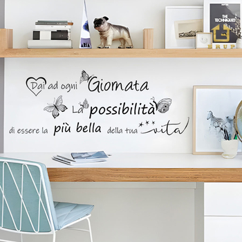 ZN3936E Autocolant de perete cu fluture italian, autoadeziv, PVC, rezistent la apă, pentru living, dormitor, hol, stil modern minimalist, 1 bucată