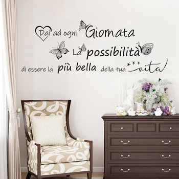 ZN3936E Autocolant de perete cu fluture italian, autoadeziv, PVC, rezistent la apă, pentru living, dormitor, hol, stil modern minimalist, 1 bucată