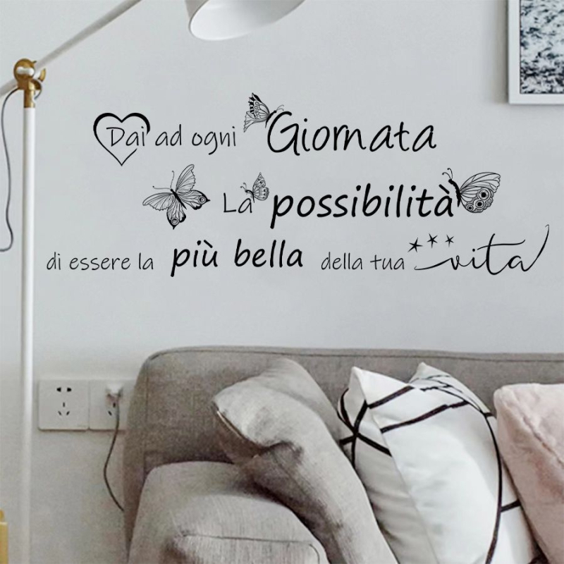 ZN3936E Autocolant de perete cu fluture italian, autoadeziv, PVC, rezistent la apă, pentru living, dormitor, hol, stil modern minimalist, 1 bucată