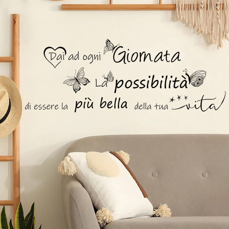 ZN3936E Autocolant de perete cu fluture italian, autoadeziv, PVC, rezistent la apă, pentru living, dormitor, hol, stil modern minimalist, 1 bucată