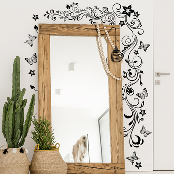 Autocolant de perete PVC - model cu plante și flori, autocolant de perete graffiti, stil modern minimalist (1 bucată)