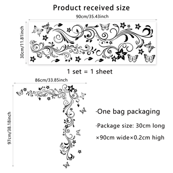Autocolant de perete PVC - model cu plante și flori, autocolant de perete graffiti, stil modern minimalist (1 bucată)