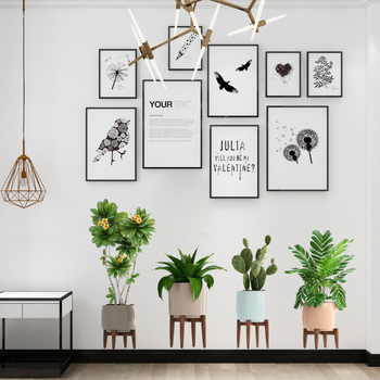 Y1736 Decaluri de perete pliabile cu plante — PVC, graffiti pe pereți, stil Nordic, pentru living, dormitor și birou