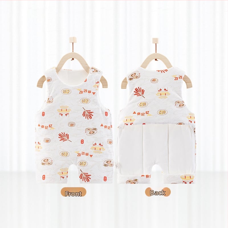 Sac de dormit pentru bebeluși în stil vestă – material din bumbac pur (exterior și căptușeală 95%+), umplutură poliester-bumbac, potrivit pentru iarnă, primăvară și toamnă, pentru nou-născuți până la 3 ani