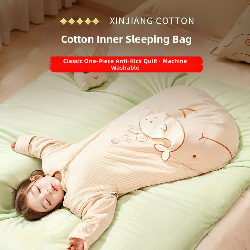 Sac de dormit pentru bebeluși cu anti-kick quilt, 100% bumbac, umplutură din bumbac