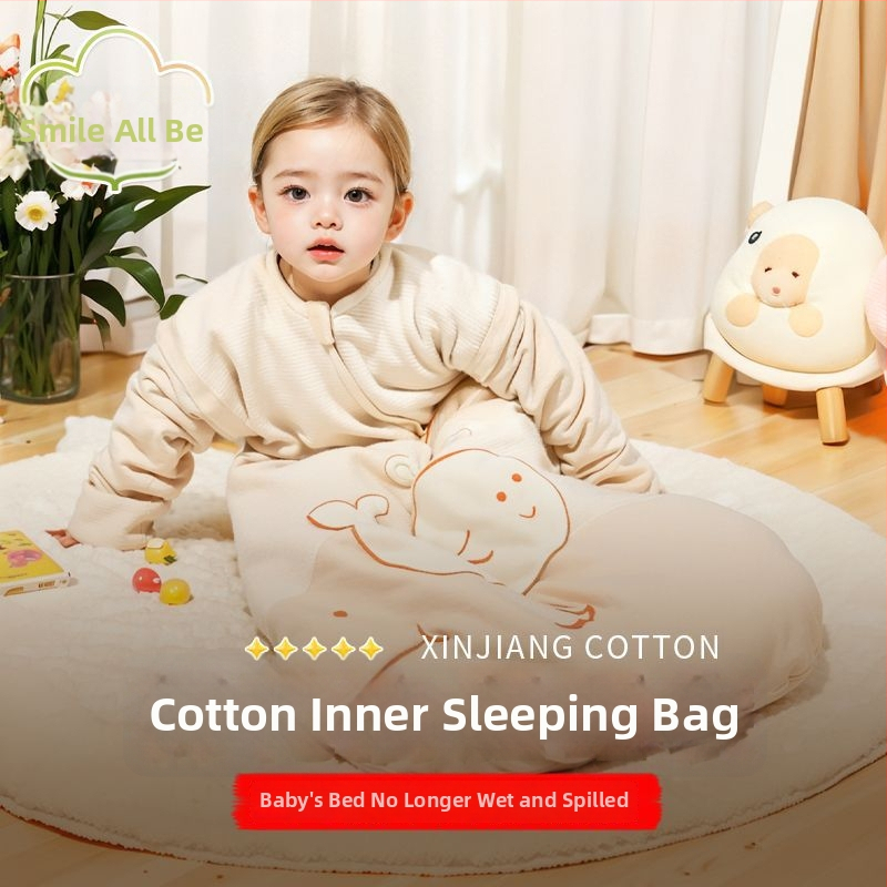 Sac de dormit pentru bebeluși cu anti-kick quilt, 100% bumbac, umplutură din bumbac