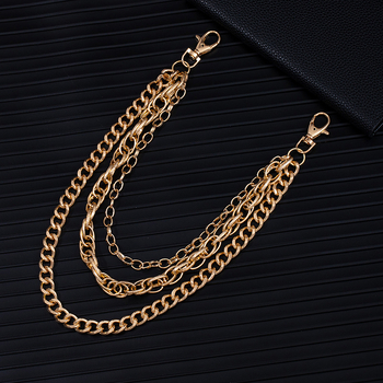 Lant de talie cu design multistrat, stil hip-hop, metal, unisex, cu bucle de curea duble