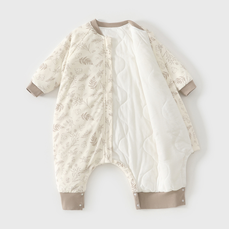 Sac de dormit pentru bebeluși cu picioare separate și quilt anti lovire; design quilted, multi-sezon; țesătură: bumbac 100%; umplutură: altceva