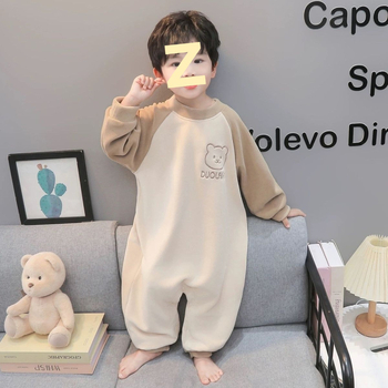 Pijamale pentru copii din bumbac all-season, cu umplutură de cașmir, pijama dintr-o bucată în stil sac de dormit