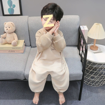 Pijamale pentru copii din bumbac all-season, cu umplutură de cașmir, pijama dintr-o bucată în stil sac de dormit