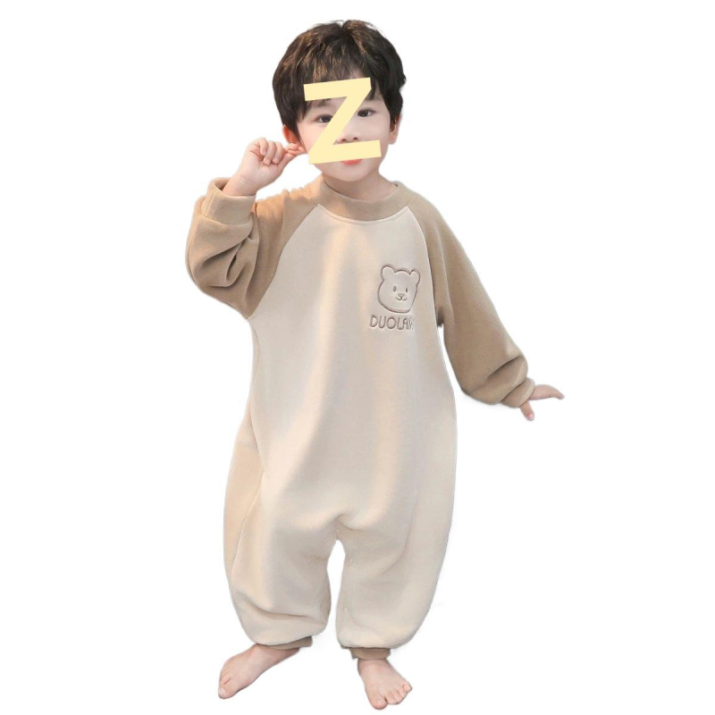 Pijamale pentru copii din bumbac all-season, cu umplutură de cașmir, pijama dintr-o bucată în stil sac de dormit
