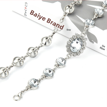 Lanț talie cu strasuri, decor etnic, metal, lățime 1–3 cm