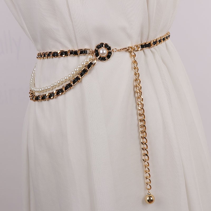 Lanț de talie din metal, stil elegant, pentru femei