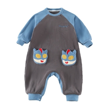 Детска пижама-спален чувал за зима, велурена материя, унисекс, корейски стил, за деца 3–8 г