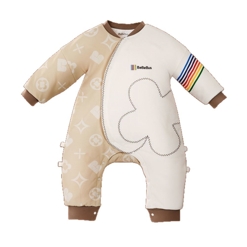 Бебешки спален чувал със защита при ритане - 100% памук, до 0,5 кг, семпъл стил, марка Babybus